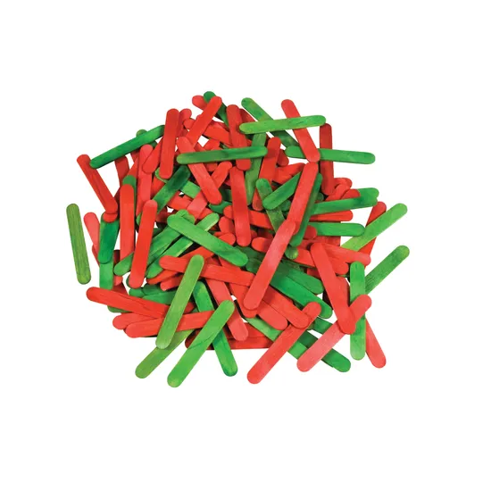 Paddle Pop Sticks Christmas Red & Green- Pack of 1000 - Modern Teaching Aids NZ