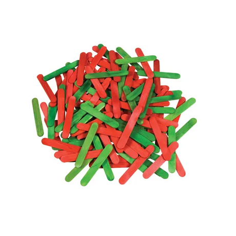 Paddle Pop Sticks Christmas Red & Green- Pack of 1000 - Modern Teaching Aids NZ