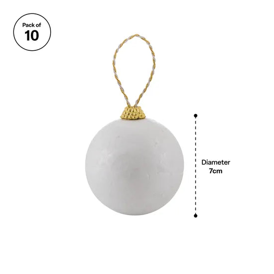 Creatistics Decofoam Baubles with Cord- Pack of 10 - Modern Teaching Aids NZ