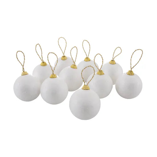 Creatistics Decofoam Baubles with Cord- Pack of 10 - Modern Teaching Aids NZ