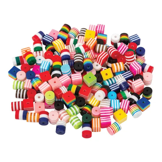 Striped Beads - 100 g - Modern Teaching Aids NZ