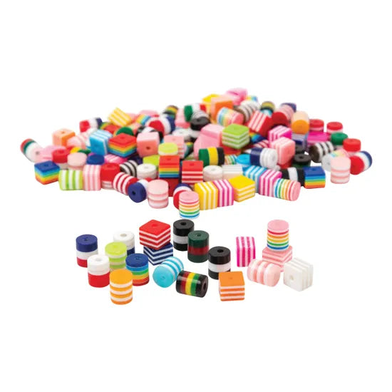 Striped Beads - 100 g - Modern Teaching Aids NZ