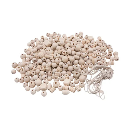 Natural Wooden Beads - Pack of 300 - Modern Teaching Aids NZ