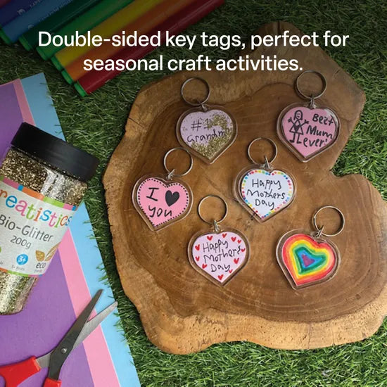 Heart Shaped Key Ring / key Tags - Pack of 10 - Modern Teaching Aids NZ