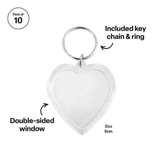 Heart Shaped Key Ring / key Tags - Pack of 10 - Modern Teaching Aids NZ