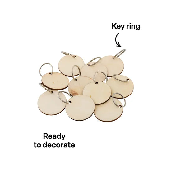 Round Wooden Key Tags - Pack of 10 - Modern Teaching Aids NZ