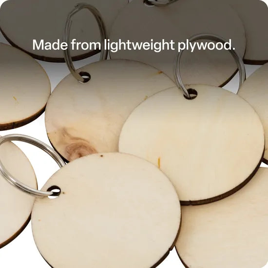 Round Wooden Key Tags - Pack of 10 - Modern Teaching Aids NZ