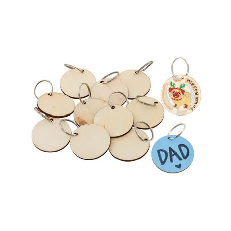 Round Wooden Key Tags - Pack of 10 - Modern Teaching Aids NZ