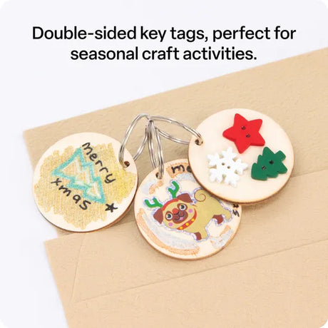 Round Wooden Key Tags - Pack of 10 - Modern Teaching Aids NZ