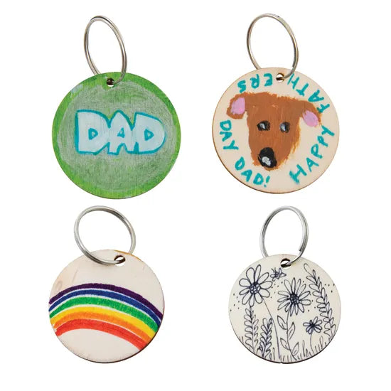 Round Wooden Key Tags - Pack of 10 - Modern Teaching Aids NZ