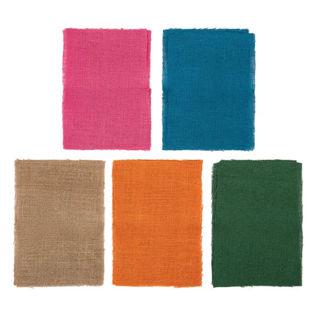 Multicoloured Hessian Squares - Pack of 10 - Modern Teaching Aids NZ