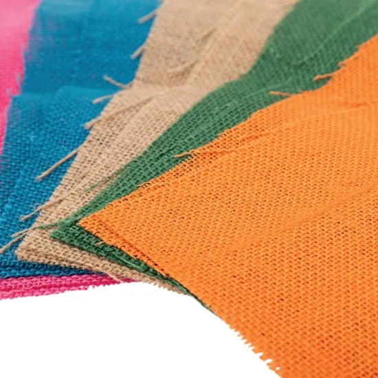 Multicoloured Hessian Squares - Pack of 10 - Modern Teaching Aids NZ