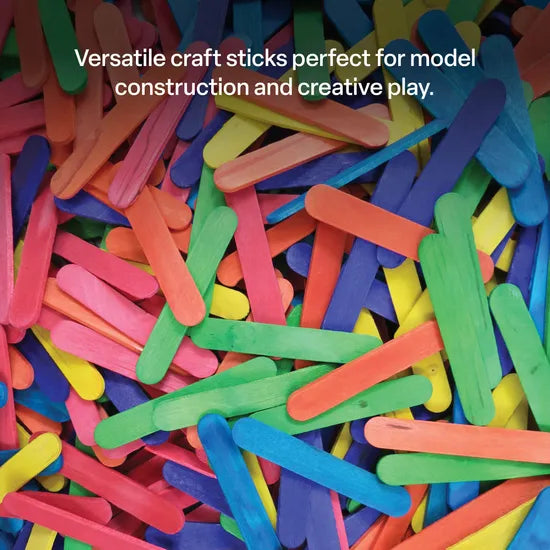 Paddle Pop Sticks Multicoloured 66 mm- Pack of 1000 - Modern Teaching Aids NZ