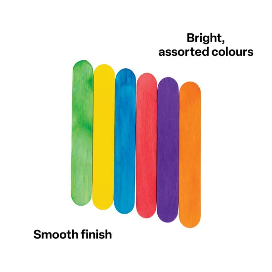 Paddle Pop Sticks Multicoloured 66 mm- Pack of 1000 - Modern Teaching Aids NZ