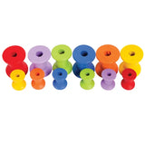 Wooden Spools Multicoloured Assorted Sizes- Pack of 50 - Modern Teaching Aids NZ