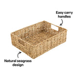 Seagrass Rectangular Basket Shallow