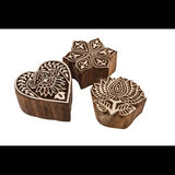 Wooden Block Print Stamps - Set of 3 - Modern Teaching Aids NZ