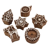 Christmas Block Print Stamps - Set of 6 - Modern Teaching Aids NZ