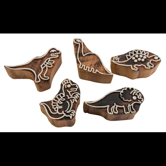 Dinosaur Block Print Stamps - Set of 5 - Modern Teaching Aids NZ