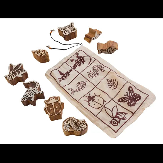 Garden Block Print Stamps - Set of 8 - Modern Teaching Aids NZ