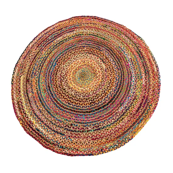 Fair Trade Chindi Woven Recycled Rug - 150 cm (dia.) - Modern Teaching Aids NZ