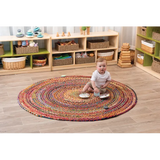 Fair Trade Chindi Woven Recycled Rug - 150 cm (dia.) - Modern Teaching Aids NZ