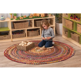 Fair Trade Chindi Woven Recycled Rug - 150 cm (dia.) - Modern Teaching Aids NZ