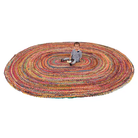 Fair Trade Chindi Woven Recycled Rug - 300 (L) x 250 (W) cm - Modern Teaching Aids NZ