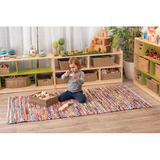 Fair Trade Durrie Woven Recycled Rug - 180 (L) x 100 (W) cm - Modern Teaching Aids NZ