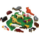 Australian Animals Block Play Set - 15 Pieces and Map - Modern Teaching Aids NZ
