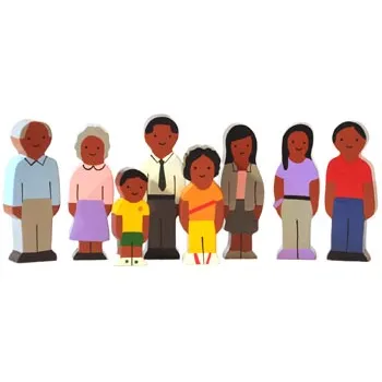 Wooden African Family Block Play - 8 pieces - Modern Teaching Aids NZ