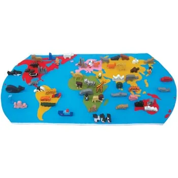 World Map with Figures - 60 Pieces - Modern Teaching Aids NZ