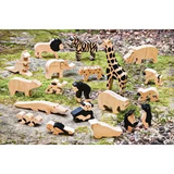 Wild Animals in Natural Wood - 20 Pieces - Modern Teaching Aids NZ