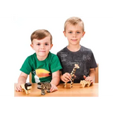 Wild Animals in Natural Wood - 20 Pieces - Modern Teaching Aids NZ
