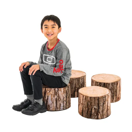 MTA Spaces - Wooden Log Pouf - 30dia x 20 cm - Pack of 4 - Modern Teaching Aids NZ