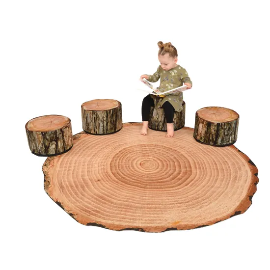 MTA Spaces - Wooden Log Pouf - 30dia x 20 cm - Pack of 4 - Modern Teaching Aids NZ