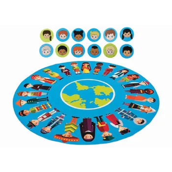 Multicultural Floor Mat & Safe Distance Markers -
