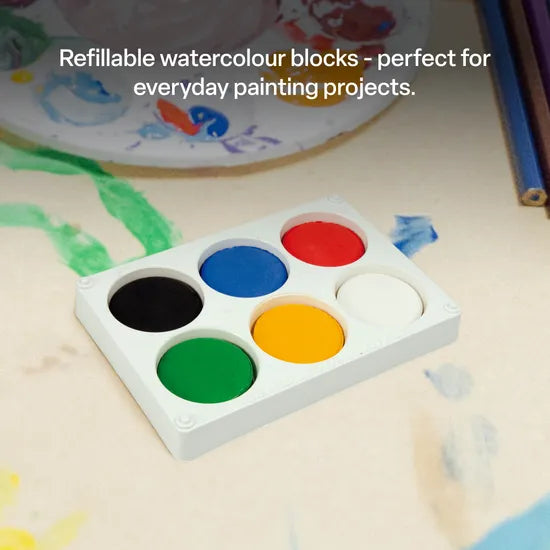 Tempera Colour Paint Blocks - Set of 6 - Modern Teaching Aids NZ