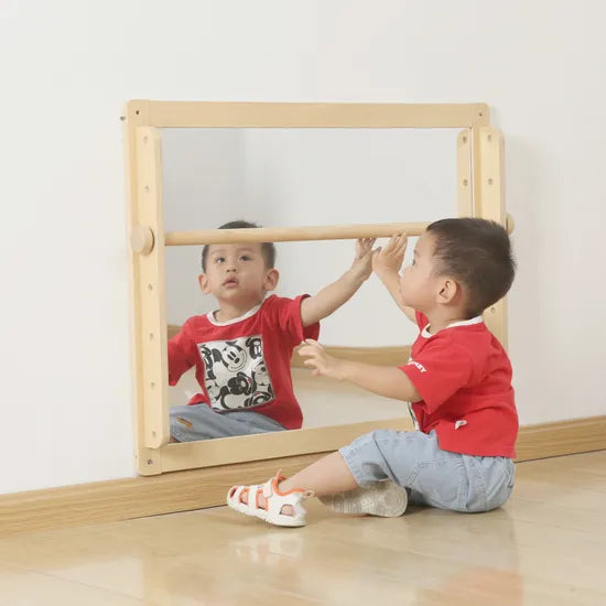 SafeSpace - Wall Mirror with Adjustable Barre - Natural - Modern Teaching Aids NZ