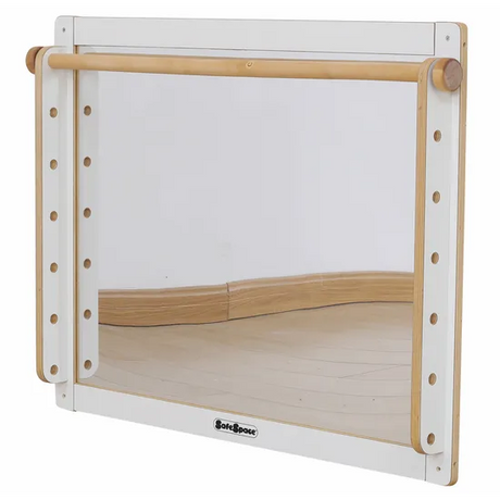 SafeSpace - Wall Mirror with Adjustable Barre - White - Modern Teaching Aids NZ
