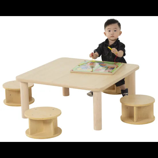 SafeSpace - Square Table & Stools - Modern Teaching Aids NZ