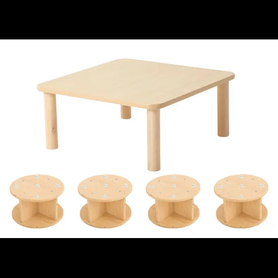 SafeSpace - Square Table & Stools - Modern Teaching Aids NZ