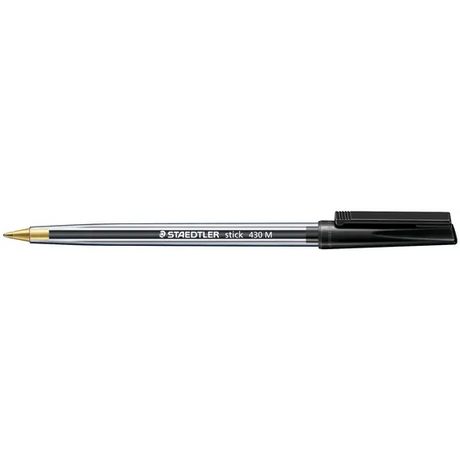 Staedtler Stick Ballpoints Black - Box of 50 - Modern Teaching Aids NZ