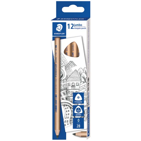 Staedtler Tri Natural Pencils Jumbo 2B - Pack of 12 - Modern Teaching Aids NZ