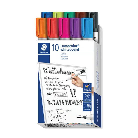 Staedtler Lumocolor Whiteboard Markers Bullet Asst - Pack of 10 - Modern Teaching Aids NZ