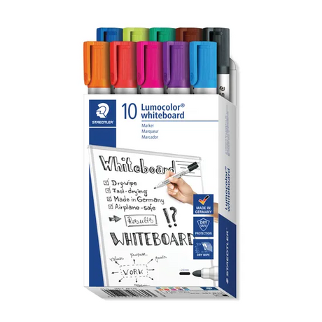 Staedtler Lumocolor Whiteboard Markers Bullet Asst - Pack of 10 - Modern Teaching Aids NZ