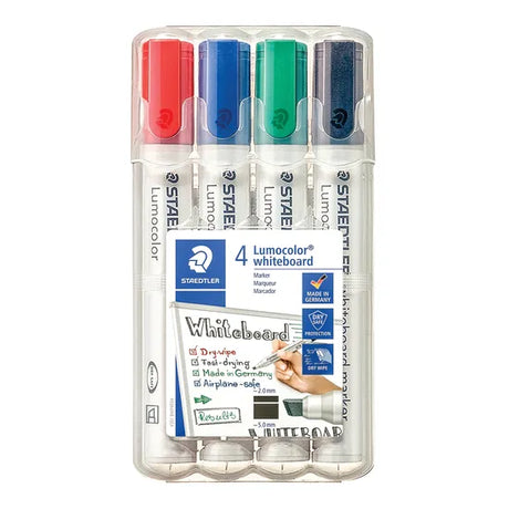 Staedtler Lumocolor Whiteboard Markers Bullet Asst - Pack of 4 - Modern Teaching Aids NZ