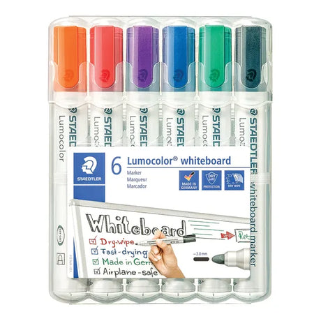 Staedtler Lumocolor Whiteboard Markers Bullet Asst - Pack of 6 - Modern Teaching Aids NZ