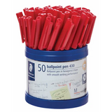 Staedtler 430 Stick Pen Medium Red Cup of 50 - Modern Teaching Aids NZ