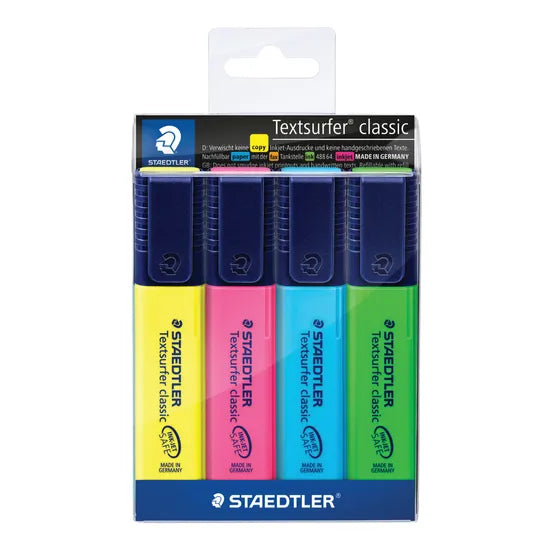 Staedtler Textsurfer Classic Highlighters Assorted - Pack of 4